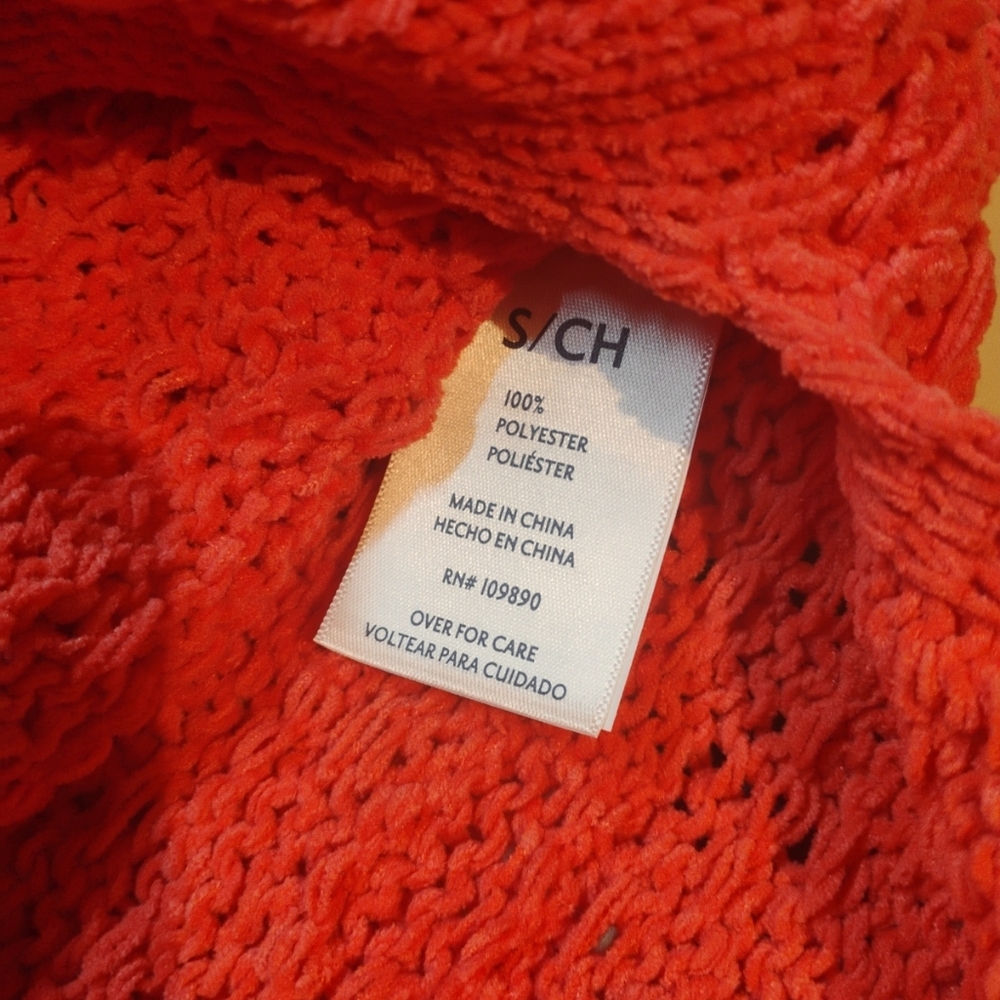 Seven7 Textured Coral Chenille Sweater Womens Small Pullover Long Sleeve NWT B - Picture 5 of 7